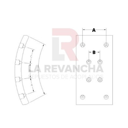 Cinta de freno 6 1/4'' MB/146-X  ''FRAS-LE'' (19,1mm.)