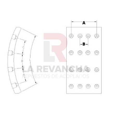  Cinta de Freno 8" SV/230-XX (21mm) x4 ''FRASLE'' 