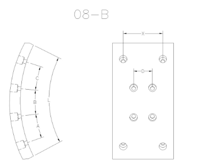 CINTA DE FRENO 6 1/4" MB/146 18mm. x (4+4) TROZOS ''FRAS-LE''